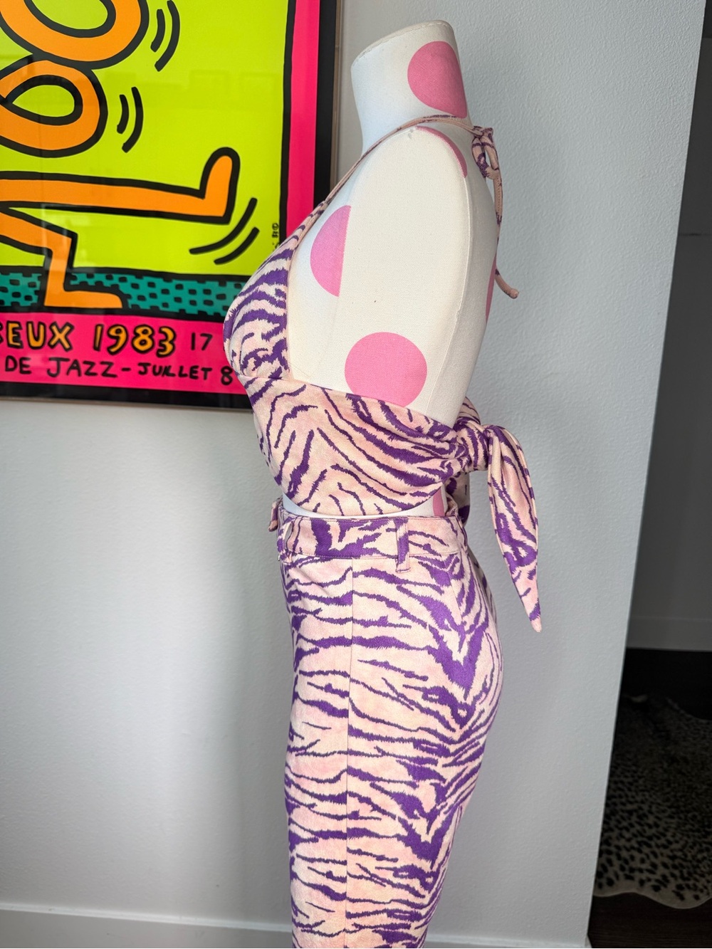 I.AM.GIA Kiki Purple Zebra Halter Top & Pants Set Size Small Pants Medium Top - Picture 11 of 15